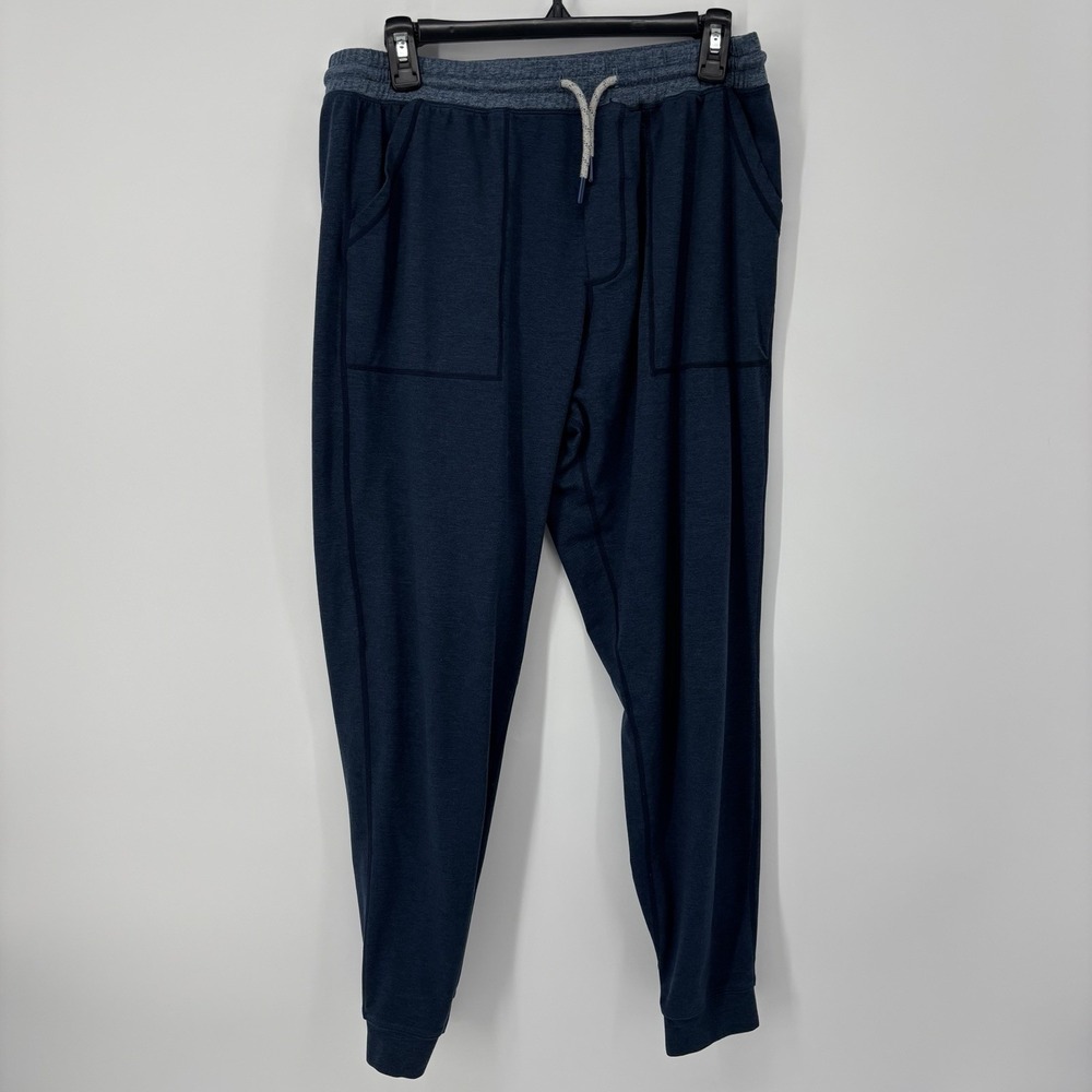 Marine Layer Pants Mens Large Blue Weekend Sport Jogger Sweatpants Lounge Cuffed